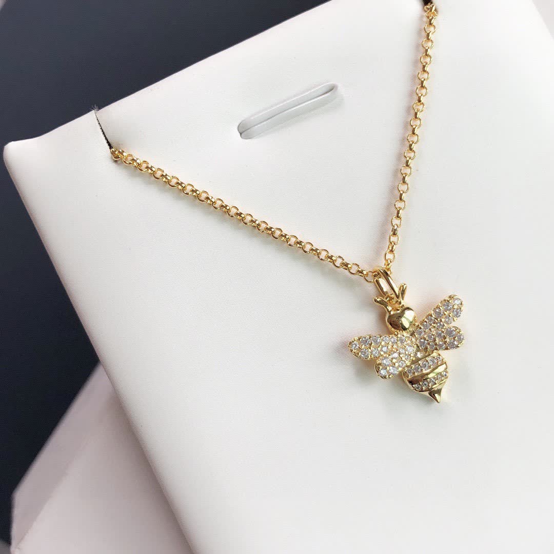 APM Monaco Gold Bee Charm Necklace